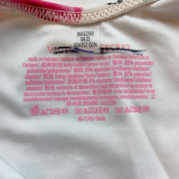 NWOT Victoria's Secret Swimsuit M One Piece Roses Shine Straps Logo Bling - Picture 5 of 5